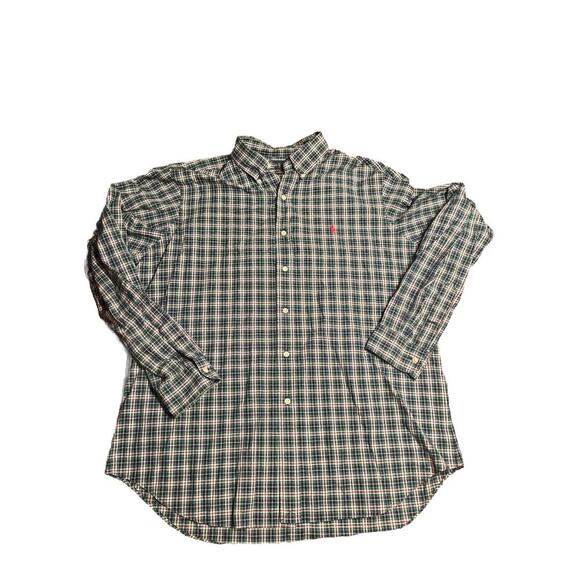 Ralph Lauren Shirt Mens Xl Blue Green Plaid Button Down Long Sleeve Pony - Picture 1 of 5
